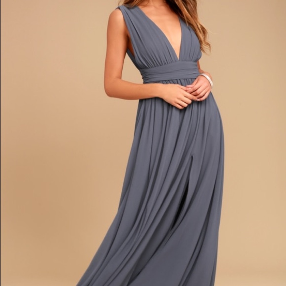 Blue flowy long dress